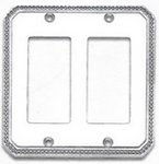 Omnia 8005/D Double GFI Switch Plate with Beaded Edge