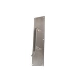 Trimco 10351630 3 Inch x 12 Inch Pull Plate with 6 Inch Center to Center Ultimate Restroom Pull Satin Stainless Steel Finish
