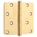 Baldwin 1440.I Estate 4 Inch x 4 Inch Solid Brass Full Mortise Hinge with 1/4 Inch Radius Corners (Sold Each)