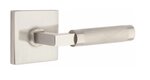 Emtek L-Square Knurled 5210 Select Brass Privacy Leverset with Square Rosette for Left Handed Doors product