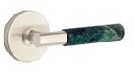 Emtek T-Bar Green Marble 5209 Select Brass Privacy Leverset with Disk Rosette for Right Handed Doors product