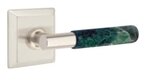 Emtek T-Bar Green Marble 8231 Select Brass Privacy Leverset with Quincy Rosette for Left Handed Doors product
