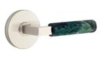 Emtek L-Square Green Marble 5059 Select Brass Full Dummy Leverset with Disk Rosette product