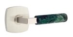 Emtek L-Square Green Marble 5316 Select Brass Passage Leverset with Urban Modern Rosette for Right Handed Doors product