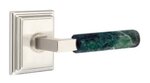 Emtek L-Square Green Marble 8561 Select Brass Full Dummy Leverset with Wilshire Rosette product