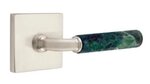 Emtek R-Bar Green Marble 5050 Select Brass Full Dummy Leverset with Square Rosette product