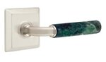 Emtek R-Bar Green Marble 8131 Select Brass Passage Leverset with Quincy Rosette for Right Handed Doors product