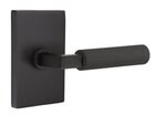 Emtek L-Square Straight Knurled 5052 Select Brass Full Dummy Leverset with Modern Rectangular Rosette product