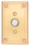 Emtek 2451 Brass Doorbell Button with Arts and Crafts Rosette