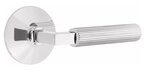 Emtek L-Square Straight Knurled 5207 Select Brass Privacy Leverset with Modern Rosette for Left Handed Doors product