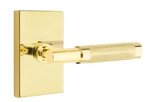 Emtek T-Bar Knurled 5052 SD Select Brass Single Dummy Lever with Modern Rectangular Rosette for Left Handed Doors product