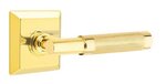 Emtek T-Bar Knurled 8531 SD Select Brass Single Dummy Lever with Quincy Rosette for Right Handed Doors product