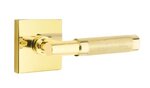 Emtek T-Bar Knurled 5210 Select Brass Privacy Leverset with Square Rosette for Left Handed Doors product