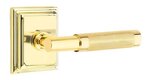Emtek T-Bar Knurled 8261 Select Brass Privacy Leverset with Wilshire Rosette for Left Handed Doors product