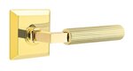 Emtek L-Square Straight Knurled 8531 SD Select Brass Single Dummy Lever with Quincy Rosette for Left Handed Doors product