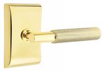 Emtek T-Bar Straight Knurled 5211 Select Brass Privacy Leverset with Neos Rosette for Right Handed Doors product