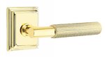 Emtek T-Bar Straight Knurled 8561 Select Brass Full Dummy Leverset with Wilshire Rosette product