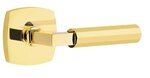 Emtek L-Square Faceted 5316 Select Brass Passage Leverset with Urban Modern Rosette for Left Handed Doors product