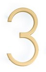 Emtek 2833 Modern 7 Inch Brass House Number &quot;3&quot; product