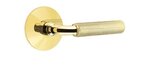 Emtek R-Bar Straight Knurled 5107 Select Brass Passage Leverset with Modern Rosette for Left Handed Doors product