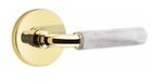 Emtek R-Bar White Marble 5059 SD Select Brass Single Dummy Lever with Disk Rosette for Right Handed Doors product
