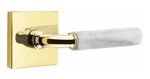 Emtek R-Bar White Marble 5050 Select Brass Full Dummy Leverset with Square Rosette product
