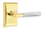 Emtek T-Bar White Marble 5051 SD Select Brass Single Dummy Lever with Neos Rosette for Right Handed Doors product