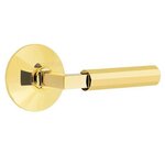 Emtek L-Square Faceted 5107 Select Brass Passage Leverset with Modern Rosette for Right Handed Doors product
