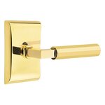 Emtek L-Square Faceted 5111 Select Brass Passage Leverset with Neos Rosette for Right Handed Doors product