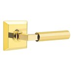Emtek L-Square Faceted 8531 SD Select Brass Single Dummy Lever with Quincy Rosette for Left Handed Doors product