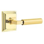 Emtek L-Square Faceted 8161 Select Brass Passage Leverset with Wilshire Rosette for Left Handed Doors product