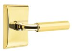 Emtek R-Bar Faceted 5211 Select Brass Privacy Leverset with Neos Rosette for Right Handed Doors product