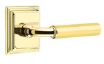 Emtek R-Bar Faceted 8261 Select Brass Privacy Leverset with Wilshire Rosette for Right Handed Doors product