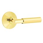 Emtek T-Bar Faceted 5057 Select Brass Full Dummy Leverset with Modern Rosette product