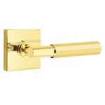 Emtek T-Bar Faceted 5210 Select Brass Privacy Leverset with Square Rosette for Left Handed Doors product