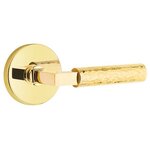 Emtek L-Square Hammered 5209 Select Brass Privacy Leverset with Disk Rosette for Left Handed Doors product