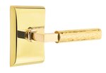 Emtek L-Square Hammered 5051 Select Brass Full Dummy Leverset with Neos Rosette product