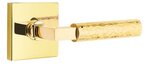 Emtek L-Square Hammered 5050 Select Brass Full Dummy Leverset with Square Rosette product