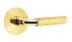 Emtek R-Bar Hammered 5057 Select Brass Full Dummy Leverset with Modern Rosette product