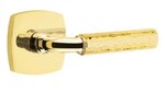 Emtek R-Bar Hammered 5306 Select Brass Full Dummy Leverset with Urban Modern Rosette product