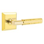 Emtek T-Bar Hammered 8131 Select Brass Passage Leverset with Quincy Rosette for Right Handed Doors product