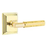 Emtek T-Bar Hammered 8561 SD Select Brass Single Dummy Lever with Wilshire Rosette for Right Handed Doors product