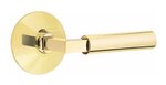 Emtek L-Square Smooth 5207 Select Brass Privacy Leverset with Modern Rosette for Left Handed Doors product
