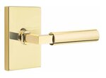Emtek L-Square Smooth 5112 Select Brass Passage Leverset with Modern Rectangular Rosette for Right Handed Doors product
