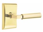 Emtek L-Square Smooth 5051 SD Select Brass Single Dummy Lever with Neos Rosette for Right Handed Doors product