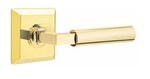 Emtek L-Square Smooth 8131 Select Brass Passage Leverset with Quincy Rosette for Right Handed Doors product