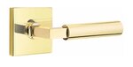 Emtek L-Square Smooth 5210 Select Brass Privacy Leverset with Square Rosette for Left Handed Doors product