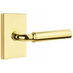 Emtek R-Bar Smooth 5052 SD Select Brass Single Dummy Lever with Modern Rectangular Rosette for Right Handed Doors product
