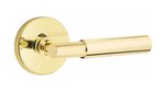 Emtek T-Bar Smooth 5059 Select Brass Full Dummy Leverset with Disk Rosette product