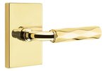Emtek R-Bar Tribeca 5212 Select Brass Privacy Leverset with Modern Rectangular Rosette for Right Handed Doors product